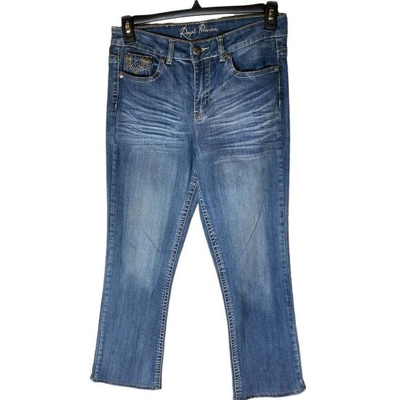Royal Premium Jeans Women's Size 6 Embroidered Whiskers Bleu Denim - Picture 1 of 11